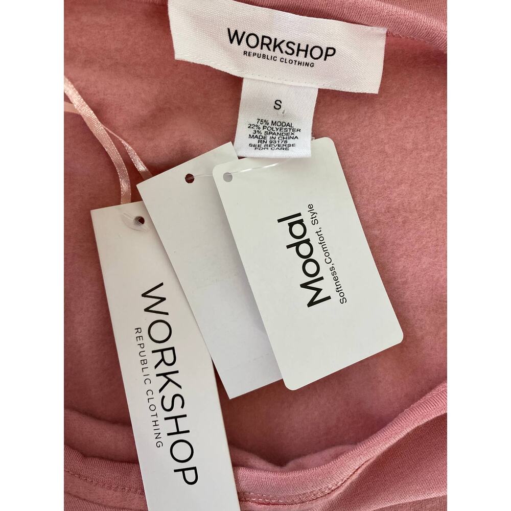 Workshop Womens Pink Soft Short Sleeve Shirt Blouse Top NEW Size Small - Picture 9 of 10